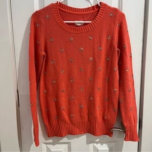Women's Coral Sequin Sweater